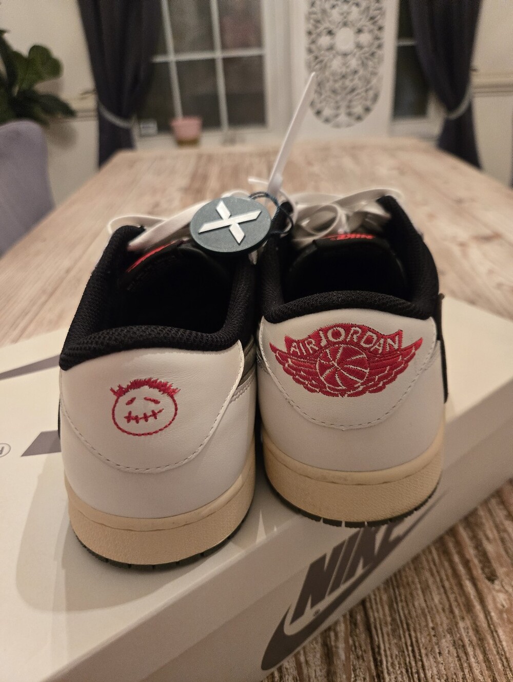 Jordan Low Top Sneakers White with Red Accents